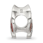 Sterling Silver Reflections CZ Enamel Ember Red Leaf